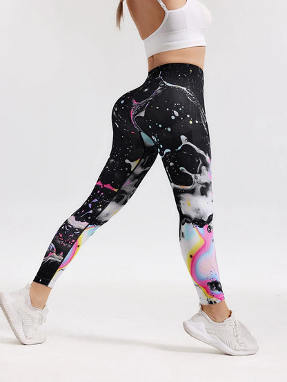 Fashion Women Beautiful Print Leggings Yoga Pants High Waist Jeggings Stretch Pants Hot Sale Gym Fitness Sweatpants Mujer