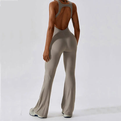 Solid Yoga Jumpsuit One Piece Outfit Fitness Bodysuit Workout Clothes for Women Sportwear Women Buttock lifting Set Activewear