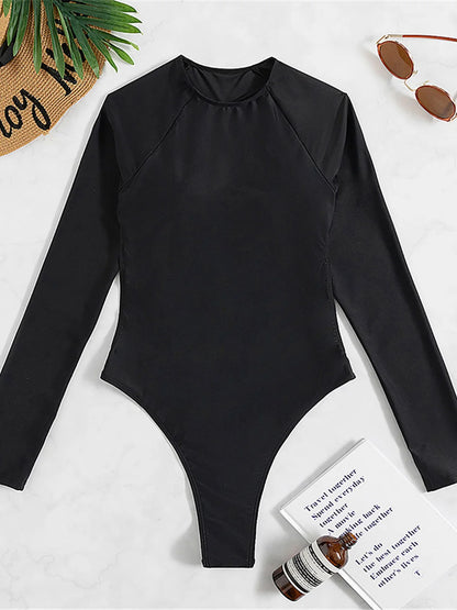 Diamond Rhinestones Long Sleeve Extreme Mini Micro Thong Women Swimwear One Piece Swimsuit Female Bather Bathing Suit Swim K4887