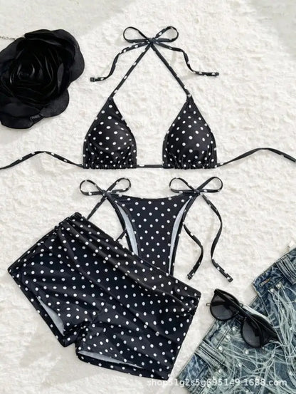 Dot Sexy 3Pcs Bikinis Set Female Swimsuit Women Three-Piece Swimwear Beach Swim Wear Bathing Suits Brazilian Bikini Pool Bather