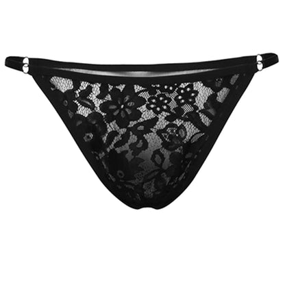 Men's Sexy Underwear Thin String Waist Lace Panties Men Strap Erotic Lingerie Sissy Clothing Low Waist Panty