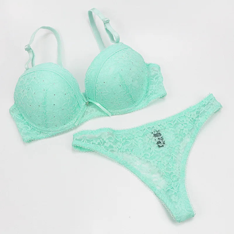 2024 New Sexy Gold Lace Shaping Breathab Women Bra Sets Push Up Lingerie 34/75 36/80 38/85 40/90 42/95 BCDE Cup Underwear