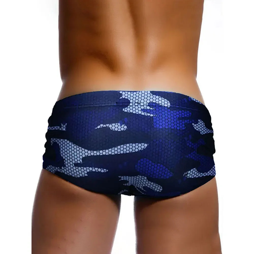 Sexy Swimming Trunks Mens Camouflage Swim Boxer Briefs Swimwear Young Man Swimsuit Beach Surfing Bathing Suit Shorts Zwembroek