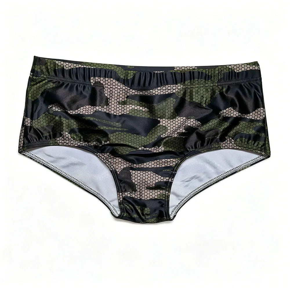 Sexy Swimming Trunks Mens Camouflage Swim Boxer Briefs Swimwear Young Man Swimsuit Beach Surfing Bathing Suit Shorts Zwembroek