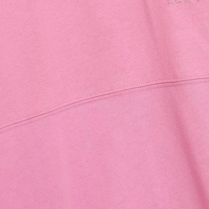 Disney World Letter Mickey Mouse Cartoon Print Embroidery Flares Pearl Pink Sweatshirt Sweet Women Long Sleeve Loose Jumper Tops