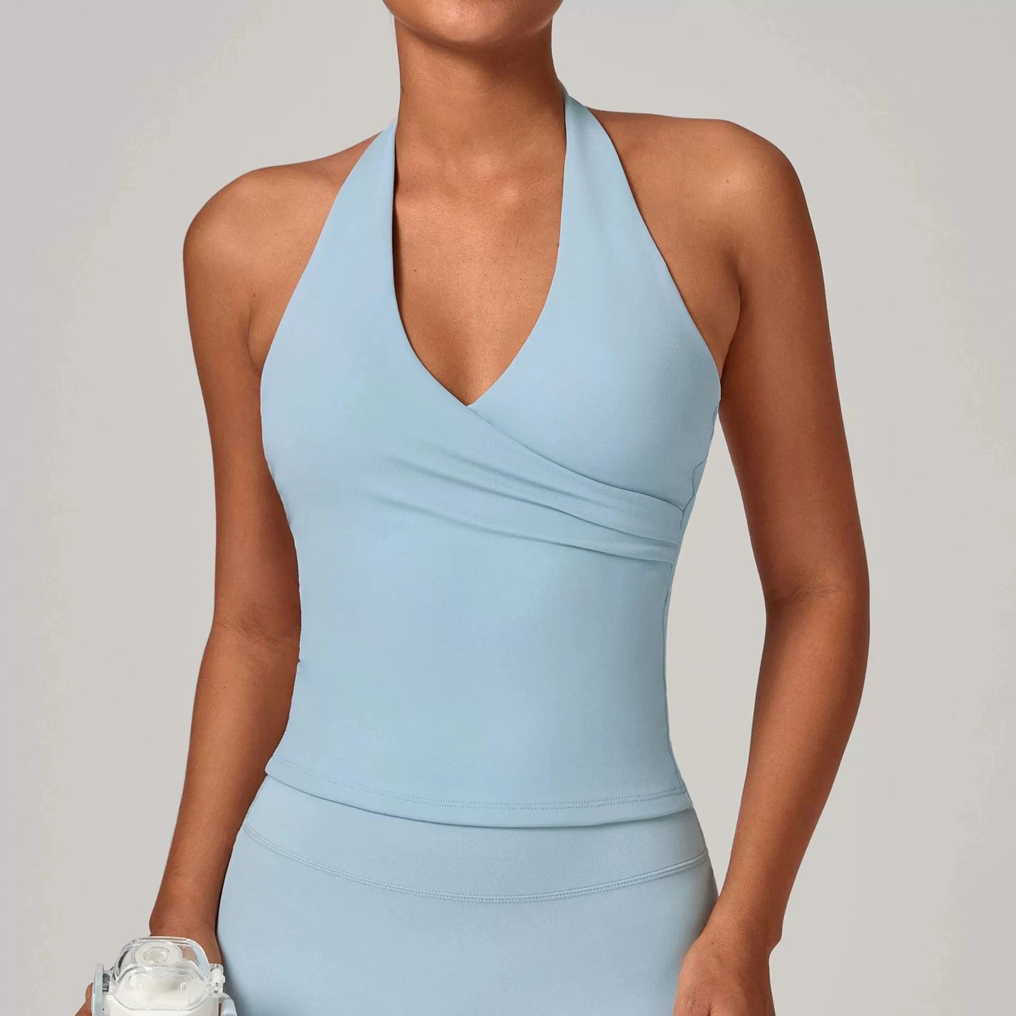 Halter Vest Gym Vest Woman Backless Tank Tops Push Up Sport Vest Running Outdoor Recreation Vest Workout Elastic Tops Activewear