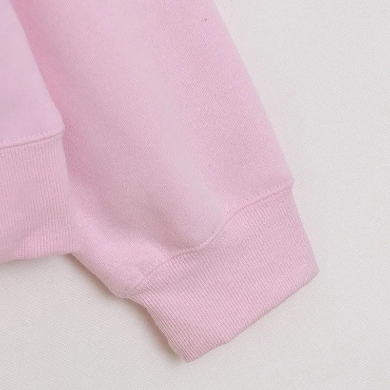 Disney Pink Disneyland Letter Embroidery Cartoon Mickey Minnie Cute Print Sweatshirt Zipper Women Jumper Fleece Pullover Unisex