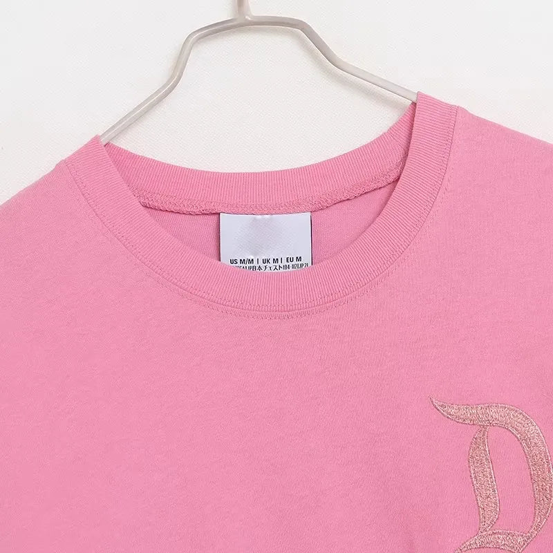 Disney World Letter Mickey Mouse Cartoon Print Embroidery Flares Pearl Pink Sweatshirt Sweet Women Long Sleeve Loose Jumper Tops