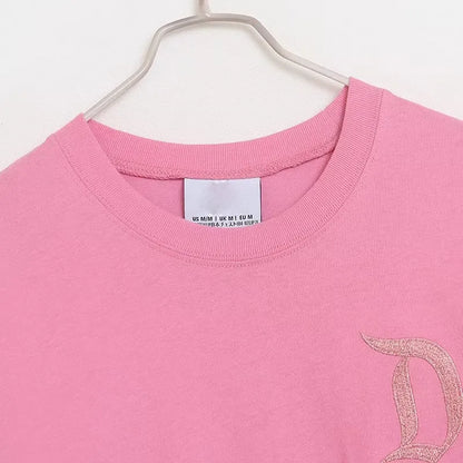 Disney World Letter Mickey Mouse Cartoon Print Embroidery Flares Pearl Pink Sweatshirt Sweet Women Long Sleeve Loose Jumper Tops