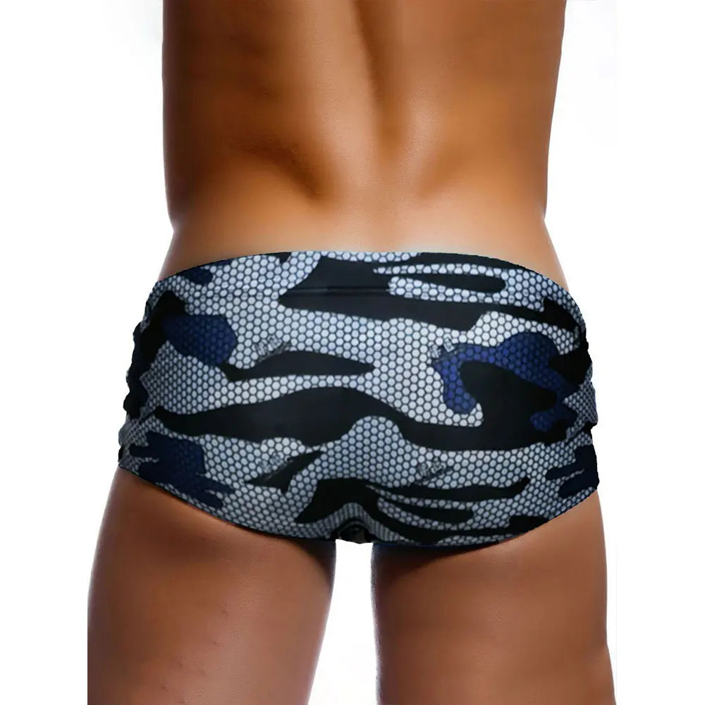 Sexy Swimming Trunks Mens Camouflage Swim Boxer Briefs Swimwear Young Man Swimsuit Beach Surfing Bathing Suit Shorts Zwembroek