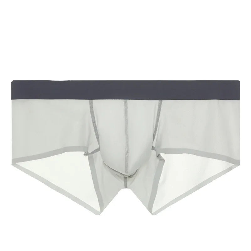 New Ultra-thin Quick Dry Mens Boxer Shorts Ice Silk Man Panties Seamless Sexy Underwear U Bulge Pouch Male Breathable Underpants