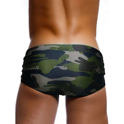 Sexy Swimming Trunks Mens Camouflage Swim Boxer Briefs Swimwear Young Man Swimsuit Beach Surfing Bathing Suit Shorts Zwembroek