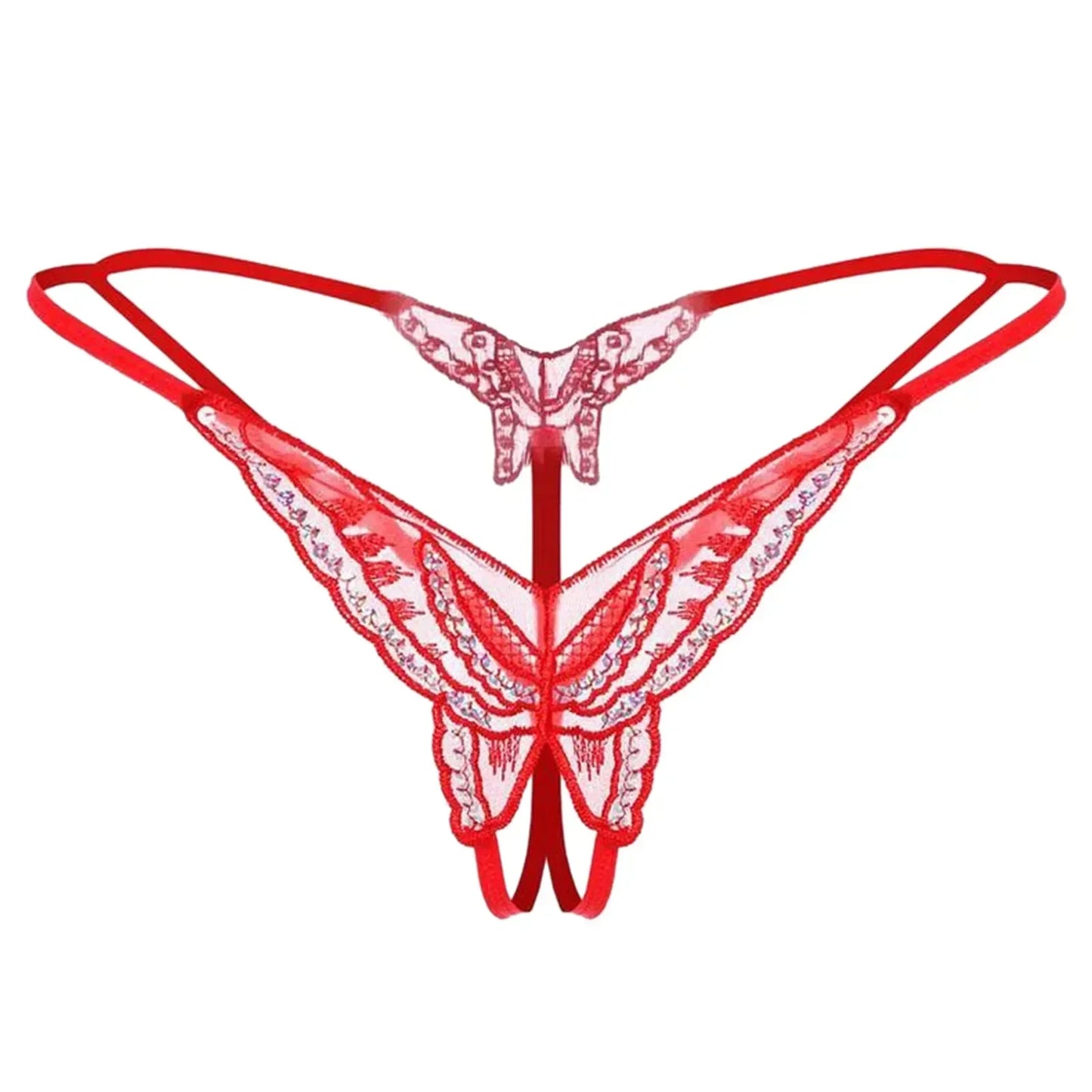 Open Crotch Briefs Thong Transparent T Pants Underwear Ladies Pantys Sexy Lingerie Womens Panties Lace Sequins Embroidery