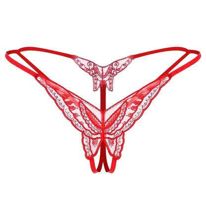 Open Crotch Briefs Thong Transparent T Pants Underwear Ladies Pantys Sexy Lingerie Womens Panties Lace Sequins Embroidery
