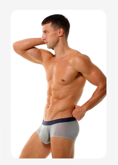 New Ultra-thin Quick Dry Mens Boxer Shorts Ice Silk Man Panties Seamless Sexy Underwear U Bulge Pouch Male Breathable Underpants
