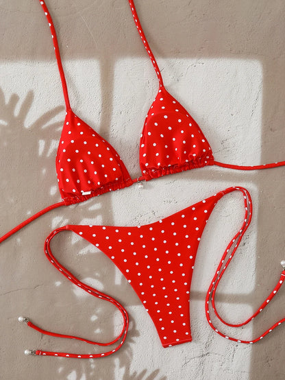 Sexy  Micro Bikinis Sets Pearl Dot Print Swimwear 2026 Bathing Suit Woman Beachwear Women Beach Summer Bikini Two-piece Swimsuit