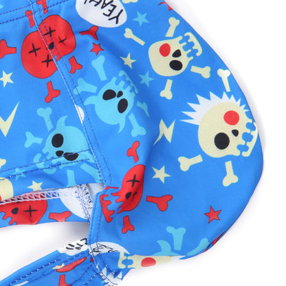 Men Penis Bag Jockstrap Lingerie Soft Hollow Sexy Breathable Boxer Brief Low Rise Skull Print U Pouch Underwear