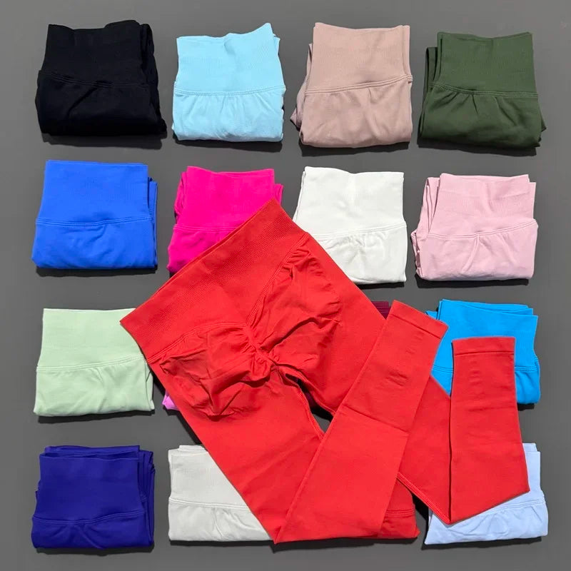 HISTELLO Sports Leggings Women Seamless Yoga Tight Pants DF Dupe Fitness Long Pants Running Gym Tights Workout Sports Clothing
