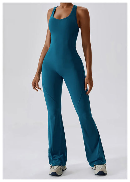 Solid Yoga Jumpsuit One Piece Outfit Fitness Bodysuit Workout Clothes for Women Sportwear Women Buttock lifting Set Activewear