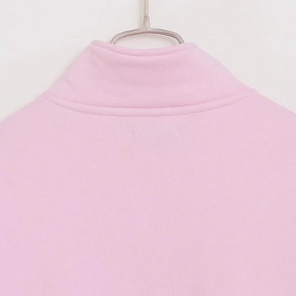 Disney Pink Disneyland Letter Embroidery Cartoon Mickey Minnie Cute Print Sweatshirt Zipper Women Jumper Fleece Pullover Unisex