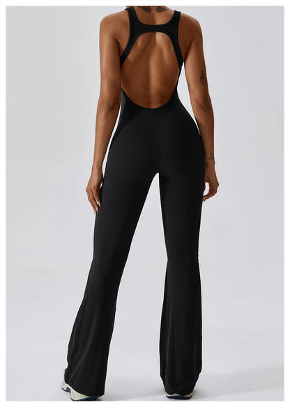 Solid Yoga Jumpsuit One Piece Outfit Fitness Bodysuit Workout Clothes for Women Sportwear Women Buttock lifting Set Activewear