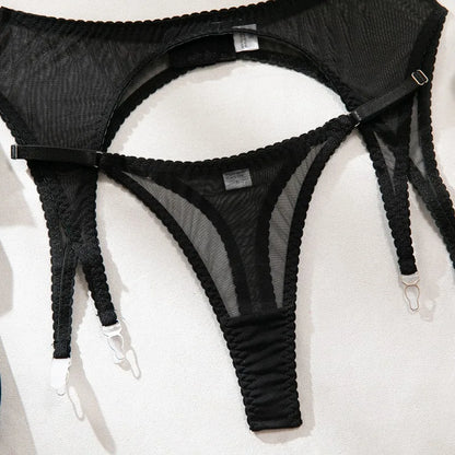 Toucheart Erotic Lingerie with Stockings Mesh Thin Model See-through Patchwork Body Shaping Seductive Women Delicate Underwear