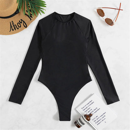 Diamond Rhinestones Long Sleeve Extreme Mini Micro Thong Women Swimwear One Piece Swimsuit Female Bather Bathing Suit Swim K4887