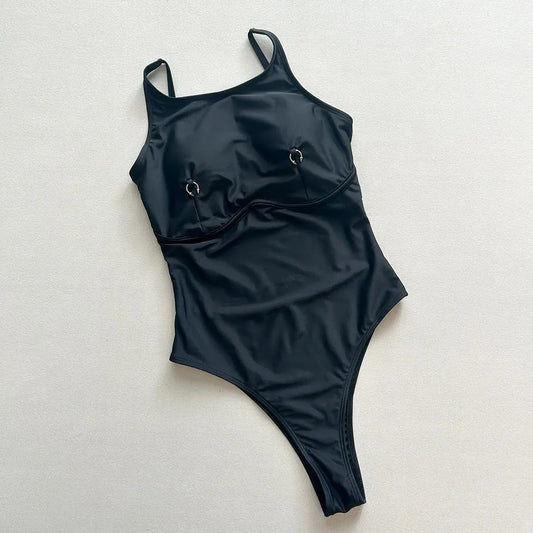 Thong 2025 Sexy Women One Piece Swimsuit Swimwear Female Solid High Waist Monokini Swimming Suit Bathing Suit Biquini Beachwear