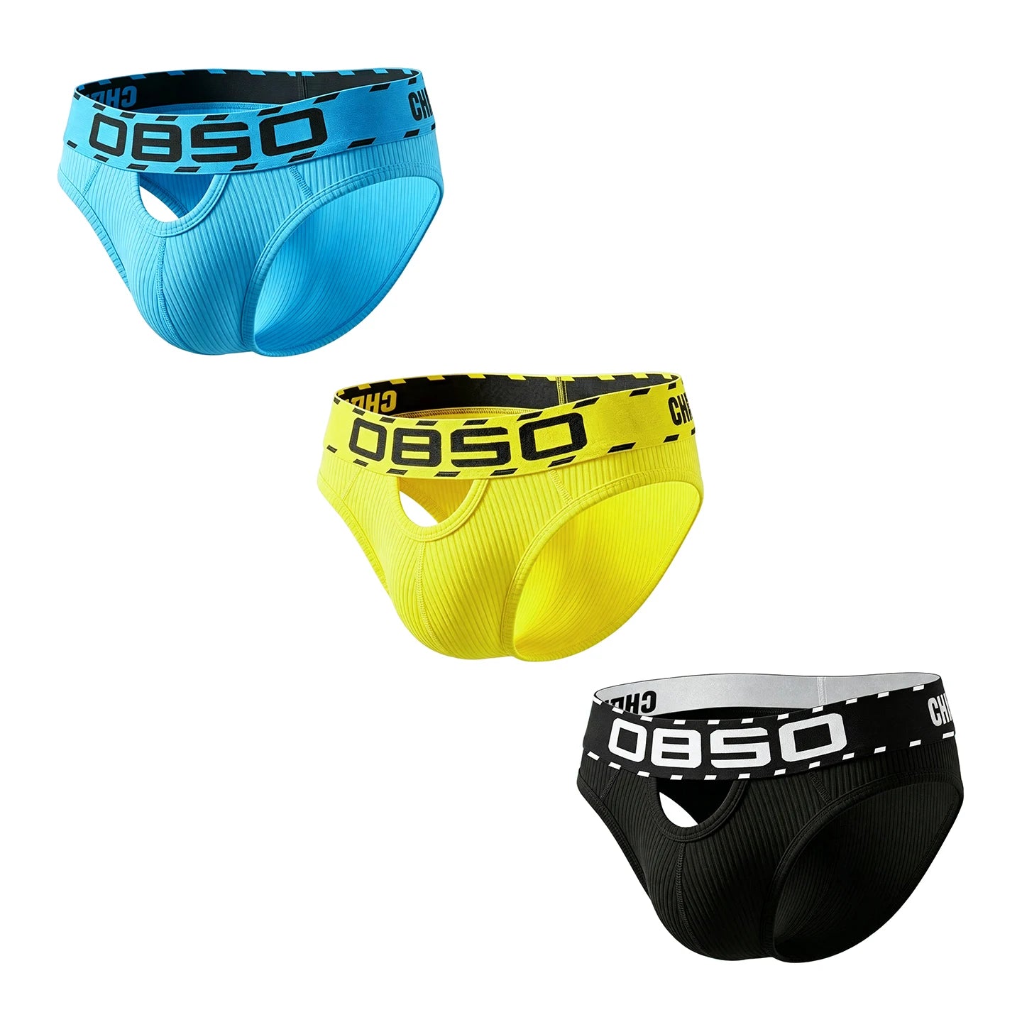 1/3Pcs Breathable Cotton Men Underwear Sexy Bikini Panties Underpants Large Crotch Pouch Mens Briefs with Front and Back Cutouts