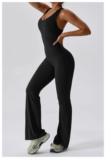 Solid Yoga Jumpsuit One Piece Outfit Fitness Bodysuit Workout Clothes for Women Sportwear Women Buttock lifting Set Activewear