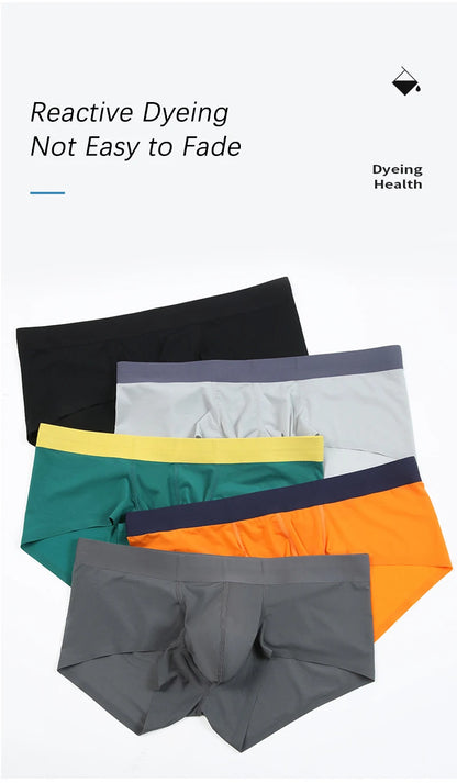New Ultra-thin Quick Dry Mens Boxer Shorts Ice Silk Man Panties Seamless Sexy Underwear U Bulge Pouch Male Breathable Underpants