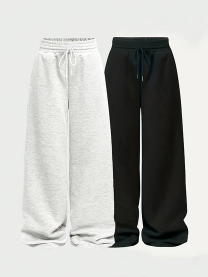 Casual Pants for Women: Simple Front-Tie Loose Fit Wide-Leg Trousers, Perfect for Spring, Summer, and Fall  Everyday Comfortable