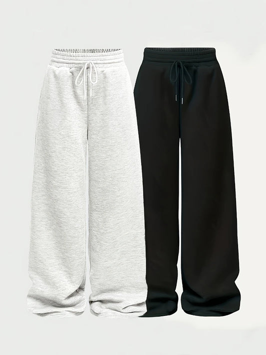 Casual Pants for Women: Simple Front-Tie Loose Fit Wide-Leg Trousers, Perfect for Spring, Summer, and Fall  Everyday Comfortable