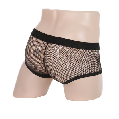 Sexy Mesh Boxer Men Underwear See Through Panties Transparent Low Waist Nightwear Boxer Shorts Boxershorts Underpants