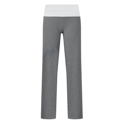 Casual Women Wide Leg Sweatpants Low Rise Flare Lounge Pant Bell Bottoms Y2K Trousers Fold Over Yoga Pants