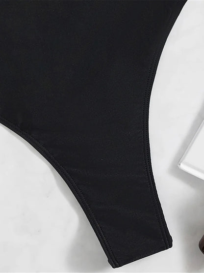 Diamond Rhinestones Long Sleeve Extreme Mini Micro Thong Women Swimwear One Piece Swimsuit Female Bather Bathing Suit Swim K4887