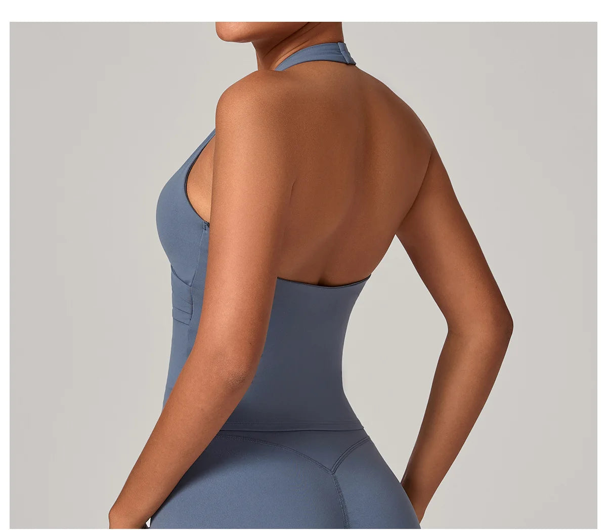 Halter Vest Gym Vest Woman Backless Tank Tops Push Up Sport Vest Running Outdoor Recreation Vest Workout Elastic Tops Activewear