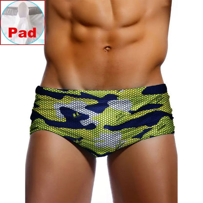 Sexy Swimming Trunks Mens Camouflage Swim Boxer Briefs Swimwear Young Man Swimsuit Beach Surfing Bathing Suit Shorts Zwembroek
