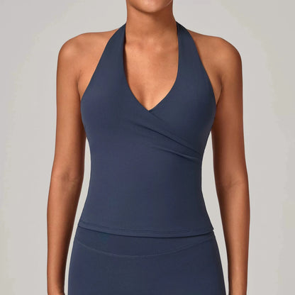Halter Vest Gym Vest Woman Backless Tank Tops Push Up Sport Vest Running Outdoor Recreation Vest Workout Elastic Tops Activewear