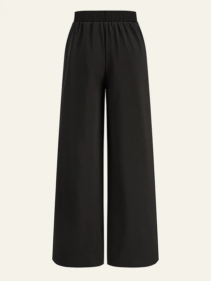 Women's Casual Pants, a Must-Have for Trendy Looks, Summer Cool and Unique Style, Sun and Moon Lines Printed with Contrasting Colors, Wide-Leg Casual Pants with White Lines on the Side, Loose and Comfortable Women's Casual Pa