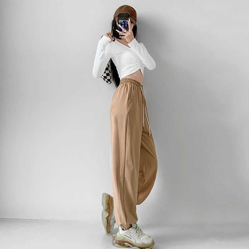 Floral Print Women's Dance Pants Hip Hop Joggers Loose Fit Trousers for Jazz Sportswear