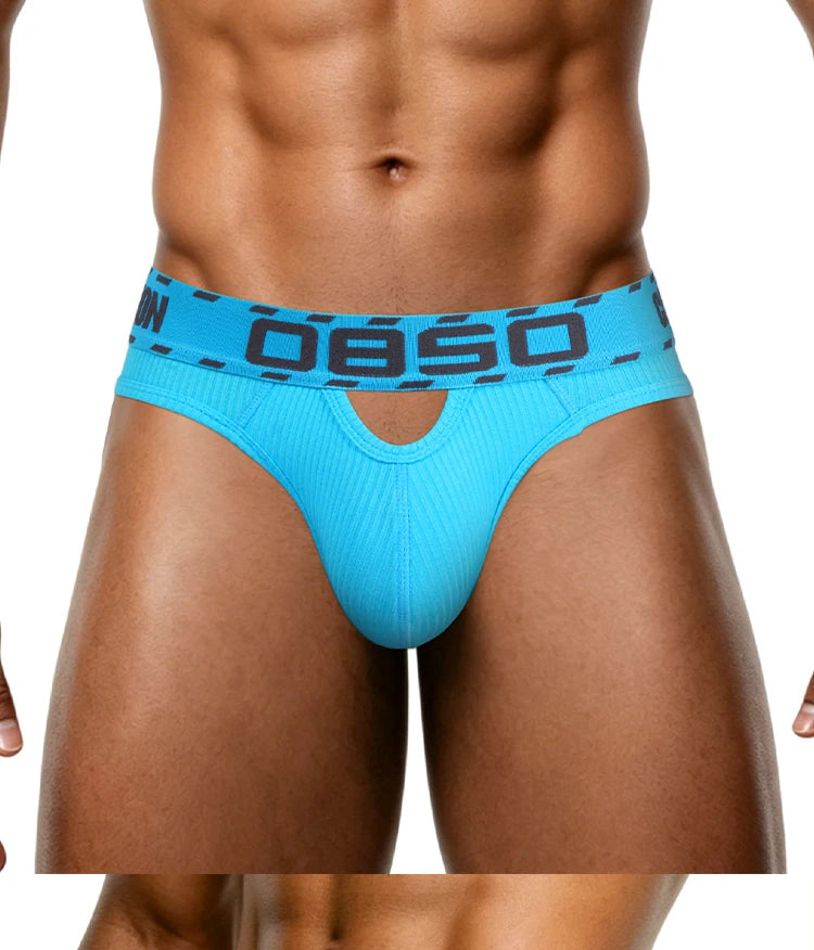 1/3Pcs Breathable Cotton Men Underwear Sexy Bikini Panties Underpants Large Crotch Pouch Mens Briefs with Front and Back Cutouts