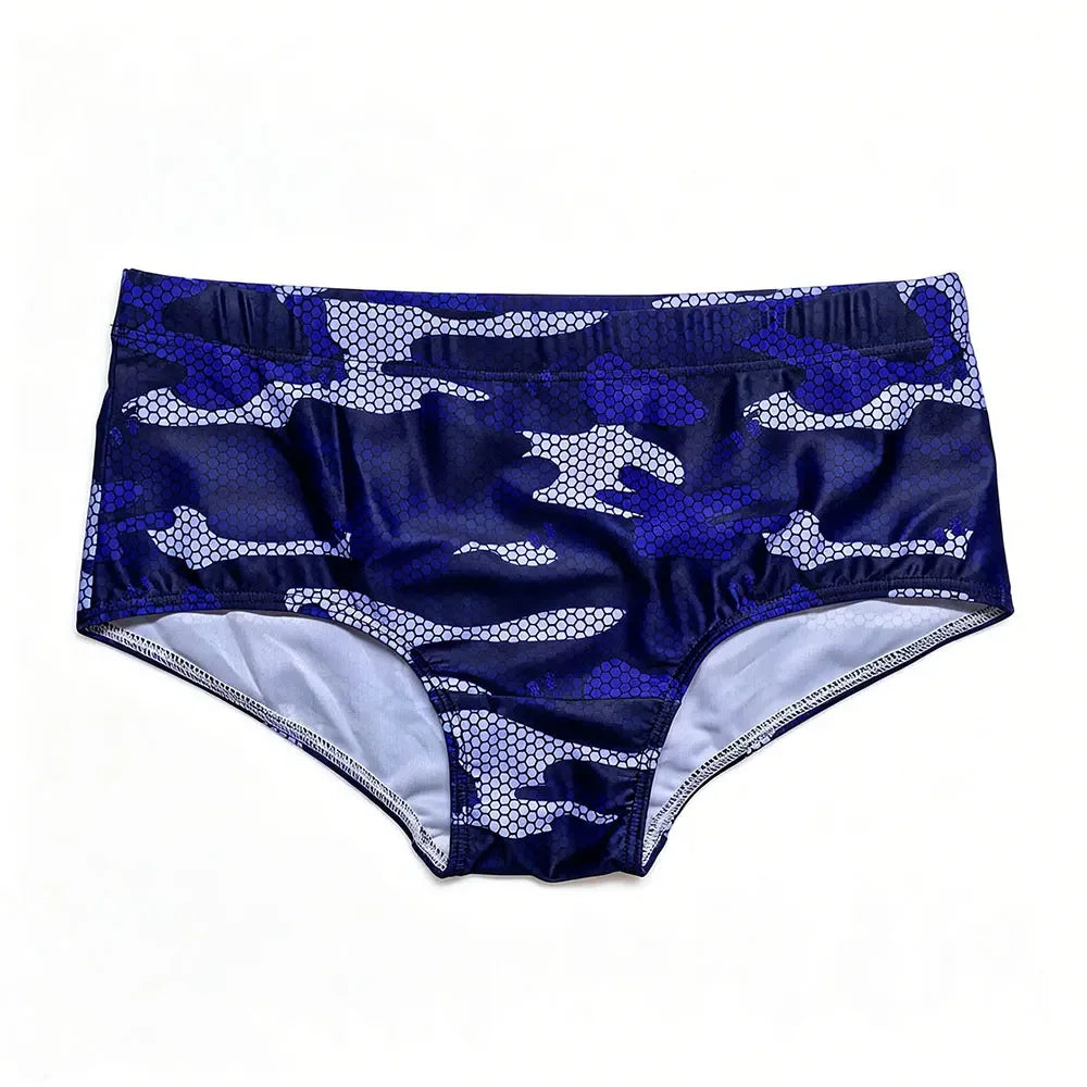 Sexy Swimming Trunks Mens Camouflage Swim Boxer Briefs Swimwear Young Man Swimsuit Beach Surfing Bathing Suit Shorts Zwembroek