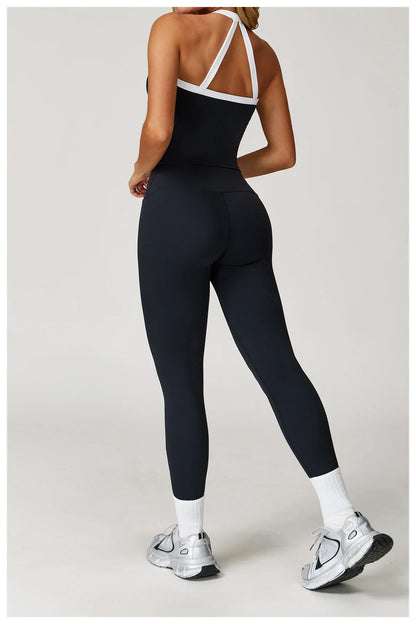 2 Pieces Yoga Set Women Workout Outfits Fitness Clothes Sportswear Gym Tracksuit High Waist Leggings Sports Bra Athletic Wear