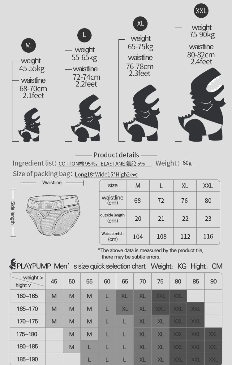 1/3Pcs Breathable Cotton Men Underwear Sexy Bikini Panties Underpants Large Crotch Pouch Mens Briefs with Front and Back Cutouts