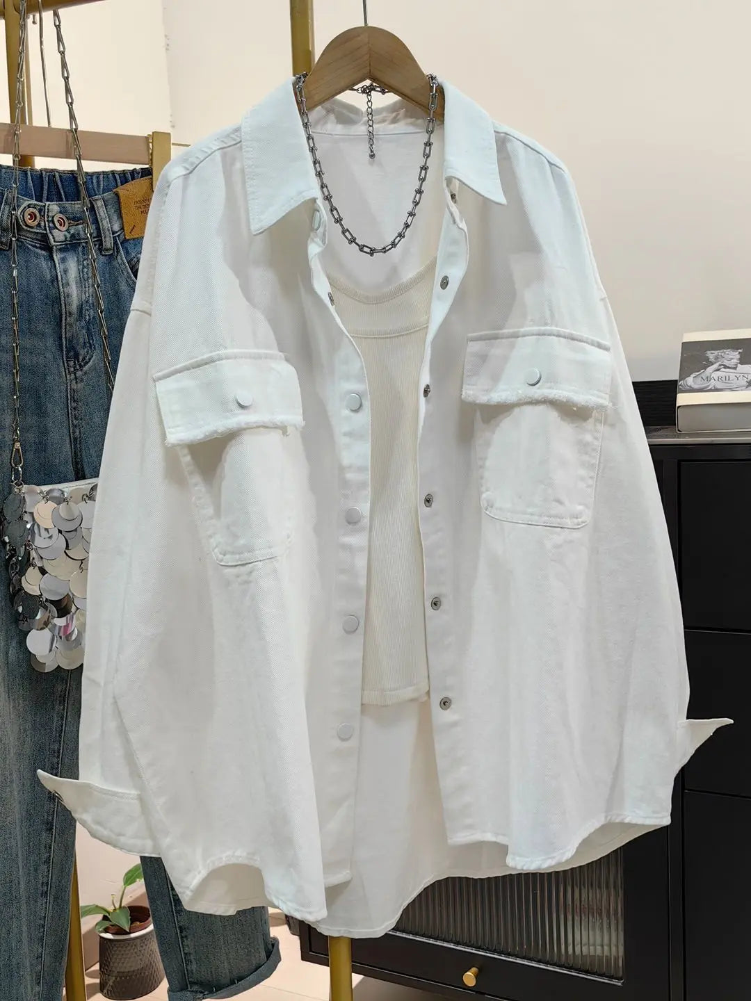 Loose Casual Denim Workwear Jacket Women's Spring Autumn New Version Large Size Shirt Lazy Minimalist Versatile Shirt