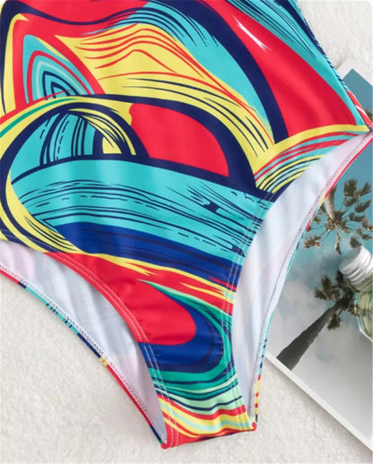 Vigoashely 2026 Sexy Print Strapped Swimwear Women Push UP One Piece Swimsuit Monokini Backless Hollow Summer Bathing Suit
