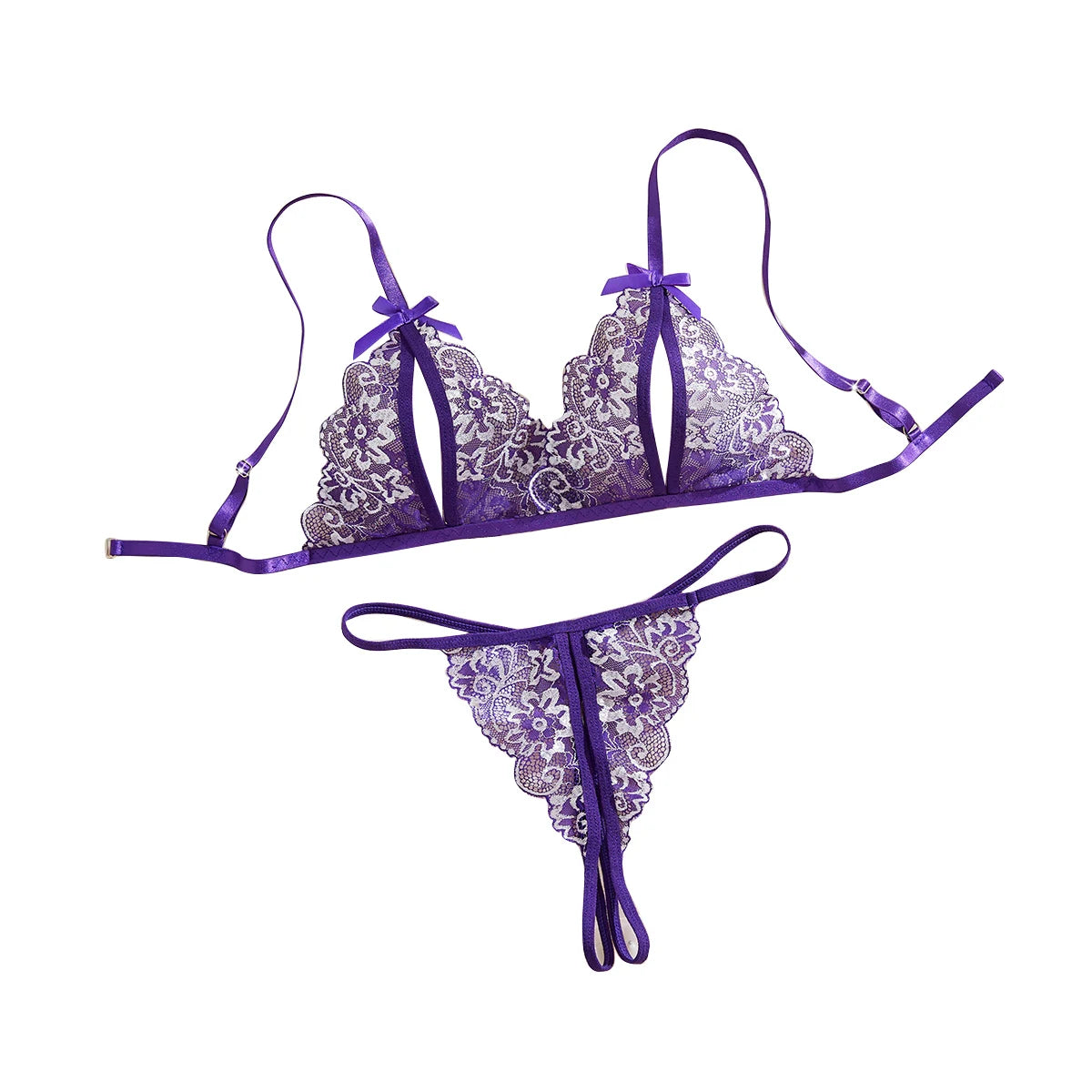 Women Floral Underwear Set, Bra And Thong Sets, Women Clothing, Valentine's Day Gift