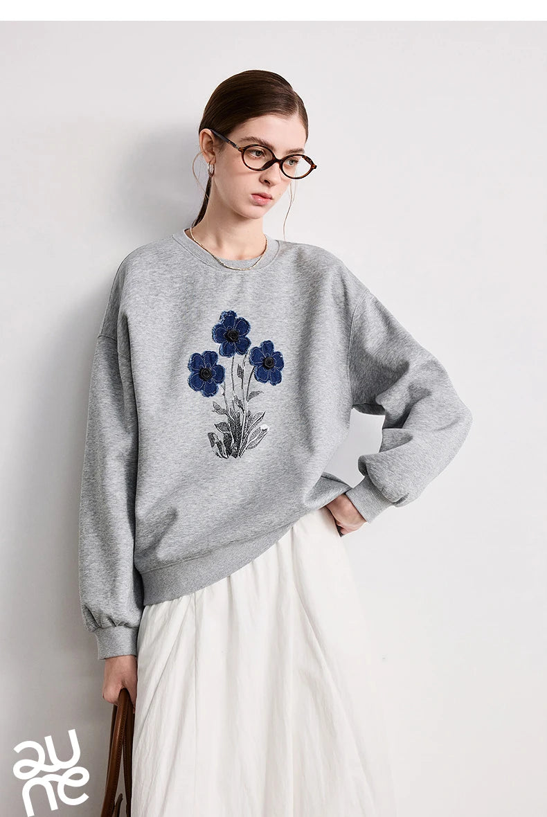 TOYOUTH Women Cotton Sweatshirt 2026 Spring New Knit Striped Turn-Down Collar Loose Unique Stylish Top
