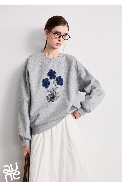 TOYOUTH Women Cotton Sweatshirt 2026 Spring New Knit Striped Turn-Down Collar Loose Unique Stylish Top